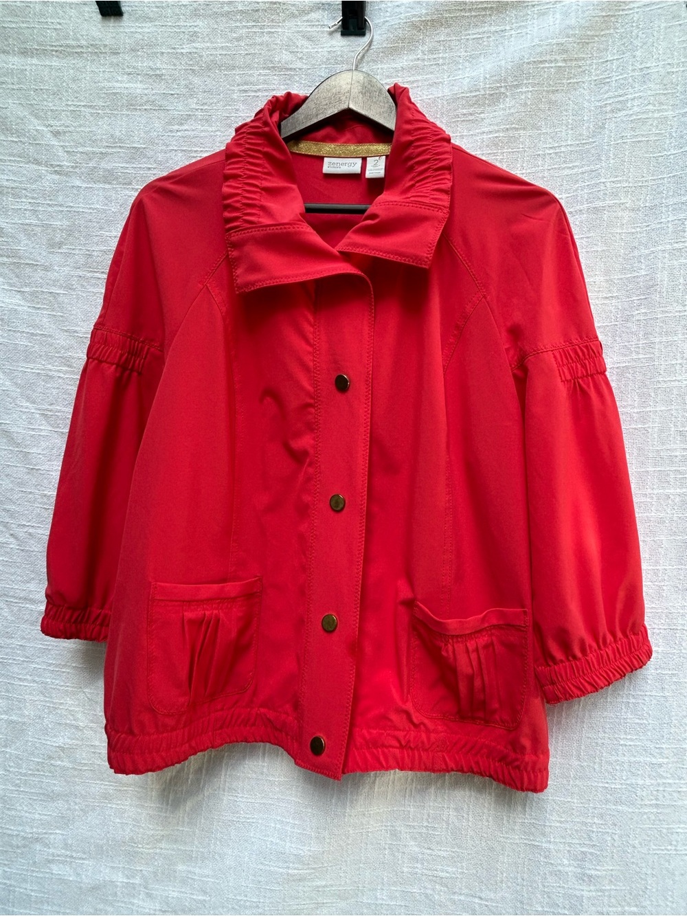 Serengeti Women's Red Elastic-Hem Utility Jacket